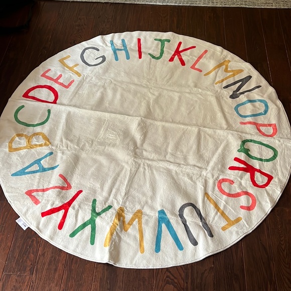Alphabet Multi Color Round Area Rug Approx 62” Diameter New - Picture 1 of 2